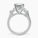 Platinum Astrid Three Stone Trapezoid Lab Diamond Ring side right image one
