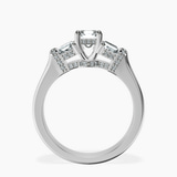 Platinum Astrid Three Stone Trapezoid Lab Diamond Ring side right image one