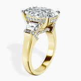 10kt Yellow Gold Astrid Three Stone Trapezoid Lab Diamond Ring standing product image one