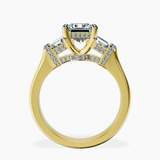 10kt Yellow Gold Astrid Three Stone Trapezoid Lab Diamond Ring side right image one