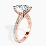 18kt Rose Gold Lucent Side Channel Set Lab Diamond Ring standing product image one