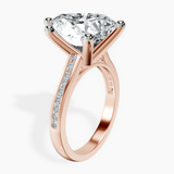 18kt Rose Gold Lucent Side Channel Set Lab Diamond Ring standing product image one