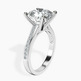 10kt White Gold Lucent Side Channel Set Lab Diamond Ring standing product image one