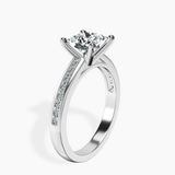 10kt White Gold Lucent Side Channel Set Lab Diamond Ring standing product image one
