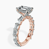 18kt Rose Gold Giselle Side Emerald Lab Diamond Ring standing product image one