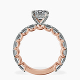 18kt Rose Gold Giselle Side Emerald Lab Diamond Ring side right image one