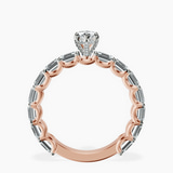 10kt Rose Gold Giselle Side Emerald Lab Diamond Ring side right image one