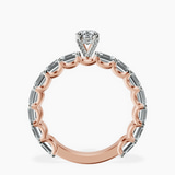 18kt Rose Gold Giselle Side Emerald Lab Diamond Ring side right image one