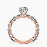 14kt Rose Gold Giselle Side Emerald Lab Diamond Ring side right image one
