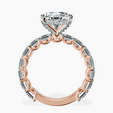 14kt Rose Gold Giselle Side Emerald Lab Diamond Ring side right image one