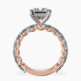 14kt Rose Gold Giselle Side Emerald Lab Diamond Ring side right image one