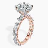 14kt Rose Gold Giselle Side Emerald Lab Diamond Ring standing product image one