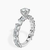 10kt White Gold Giselle Side Emerald Lab Diamond Ring standing product image one