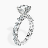 10kt White Gold Giselle Side Emerald Lab Diamond Ring standing product image one