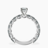 10kt White Gold Giselle Side Emerald Lab Diamond Ring side right image one