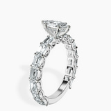 10kt White Gold Giselle Side Emerald Lab Diamond Ring standing product image one
