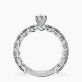 10kt White Gold Giselle Side Emerald Lab Diamond Ring side right image one