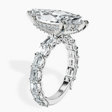 Platinum Giselle Side Emerald Lab Diamond Ring standing product image one
