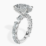 10kt White Gold Giselle Side Emerald Lab Diamond Ring standing product image one