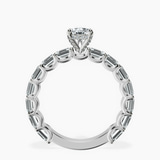 10kt White Gold Giselle Side Emerald Lab Diamond Ring side right image one