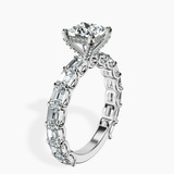 Platinum Giselle Side Emerald Lab Diamond Ring standing product image one