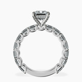Platinum Giselle Side Emerald Lab Diamond Ring side right image one