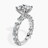 10kt White Gold Giselle Side Emerald Lab Diamond Ring standing product image one