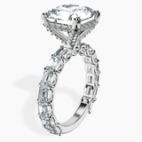 10kt White Gold Giselle Side Emerald Lab Diamond Ring standing product image one