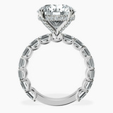 10kt White Gold Giselle Side Emerald Lab Diamond Ring side right image one