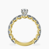 14kt Yellow Gold Giselle Side Emerald Lab Diamond Ring side right image one
