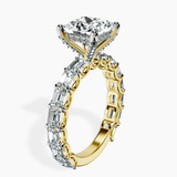 14kt Yellow Gold Giselle Side Emerald Lab Diamond Ring standing product image one