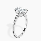 10kt White Gold Azalea Classic Solitaire 1.5mm Lab Diamond Ring standing product image one