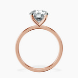 18kt Rose Gold Four Prong Solitaire 1.5mm Lab Diamond Ring side right image one