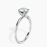 18kt White Gold Four Prong Solitaire 1.5mm Lab Diamond Ring standing product image one