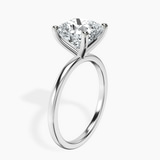 18kt White Gold Four Prong Solitaire 1.5mm Lab Diamond Ring standing product image one