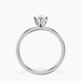 18kt White Gold Four Prong Solitaire 1.5mm Lab Diamond Ring side right image one