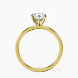 14kt Yellow Gold Four Prong Solitaire 1.5mm Lab Diamond Ring side right image one