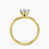 18kt Yellow Gold Four Prong Solitaire 1.5mm Lab Diamond Ring side right image one
