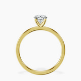14kt Yellow Gold Four Prong Solitaire 1.5mm Lab Diamond Ring side right image one
