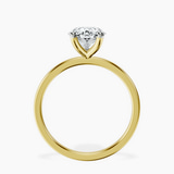 18kt Yellow Gold Four Prong Solitaire 1.5mm Lab Diamond Ring side right image one