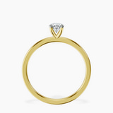 18kt Yellow Gold Four Prong Solitaire 1.5mm Lab Diamond Ring side right image one