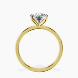 14kt Yellow Gold Four Prong Solitaire 1.5mm Lab Diamond Ring side right image one