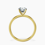 10kt Yellow Gold Four Prong Solitaire 1.5mm Lab Diamond Ring side right image one