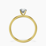 10kt Yellow Gold Four Prong Solitaire 1.5mm Lab Diamond Ring side right image one