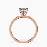 14ct Rose Gold Six Prong Solitaire 1.5mm Lab Diamond Ring side right image one