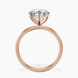 10kt Rose Gold Six Prong Solitaire 1.5mm Lab Diamond Ring side right image one