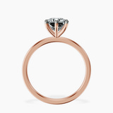 18kt Rose Gold Six Prong Solitaire 1.5mm Lab Diamond Ring side right image one