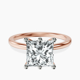 10kt Rose Gold Six Prong Solitaire 1.5mm Lab Diamond Ring front image