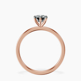 18kt Rose Gold Six Prong Solitaire 1.5mm Lab Diamond Ring side right image one