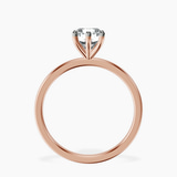 10kt Rose Gold Six Prong Solitaire 1.5mm Lab Diamond Ring side right image one